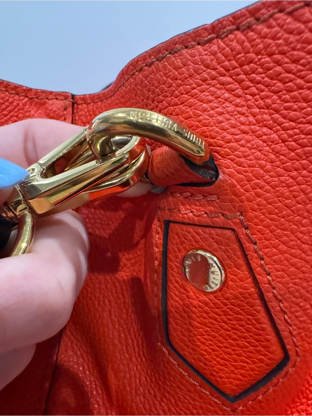 Louis Vuitton orange Bagatelle Monogram Empreinte Leather Hobo bag - Picture 6 of 16